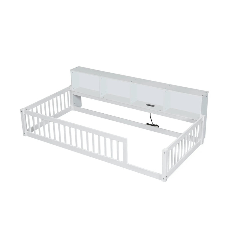 Floor Bed With Storage Cabinets And USB Ports by Unique Piece Furniture