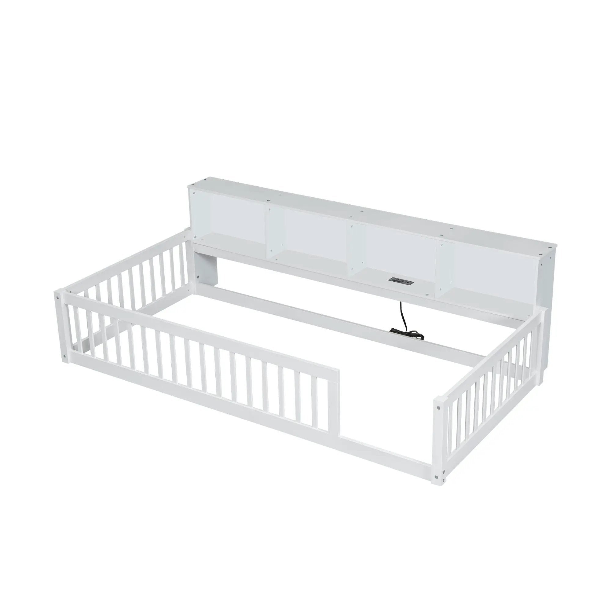 Floor Bed With Storage Cabinets And USB Ports by HouseOfZazla