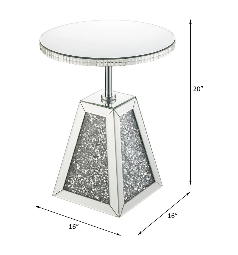 Noralie - 20" Accent Table - Mirrored & Faux Diamonds by Unique Piece Furniture