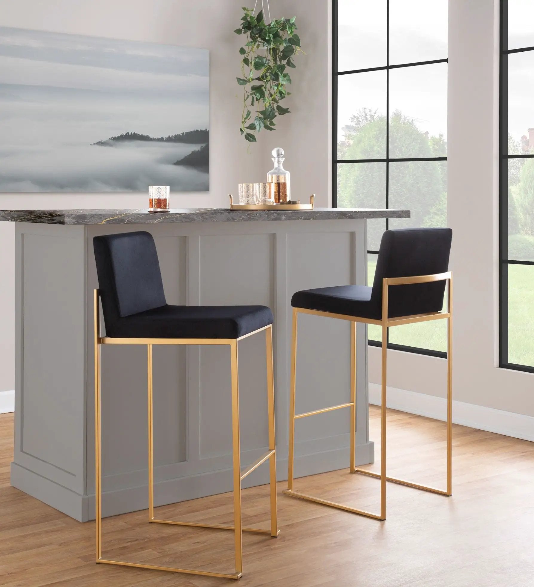 Fuji - Contemporary Design High Back Barstool by Unique Piece Furniture