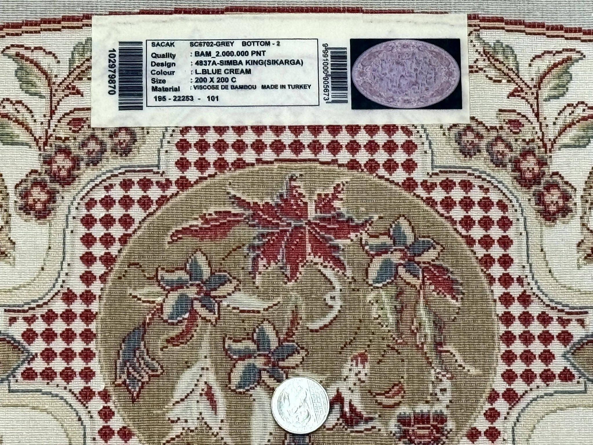 Round Silk Rug 6x6, Hunting Design, Bamboo Silk, Animal Pictorials by Jewel Rugs