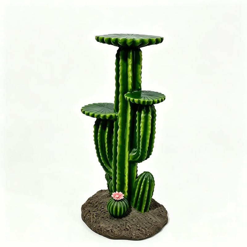 32'' Resin Saguaro Cactus Plant Stand with 3 Display Shelves by HouseOfZazla