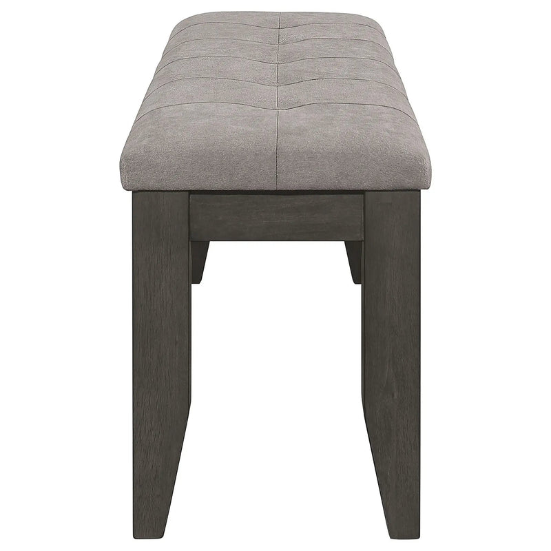Dalila Fabric Upholstered Wood Dining Bench Dark Grey by Unique Piece Furniture