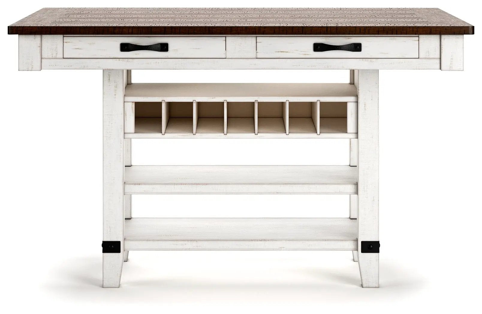 Valebeck - Rect Dining Room Counter Table With Wine Rack by Unique Piece Furniture
