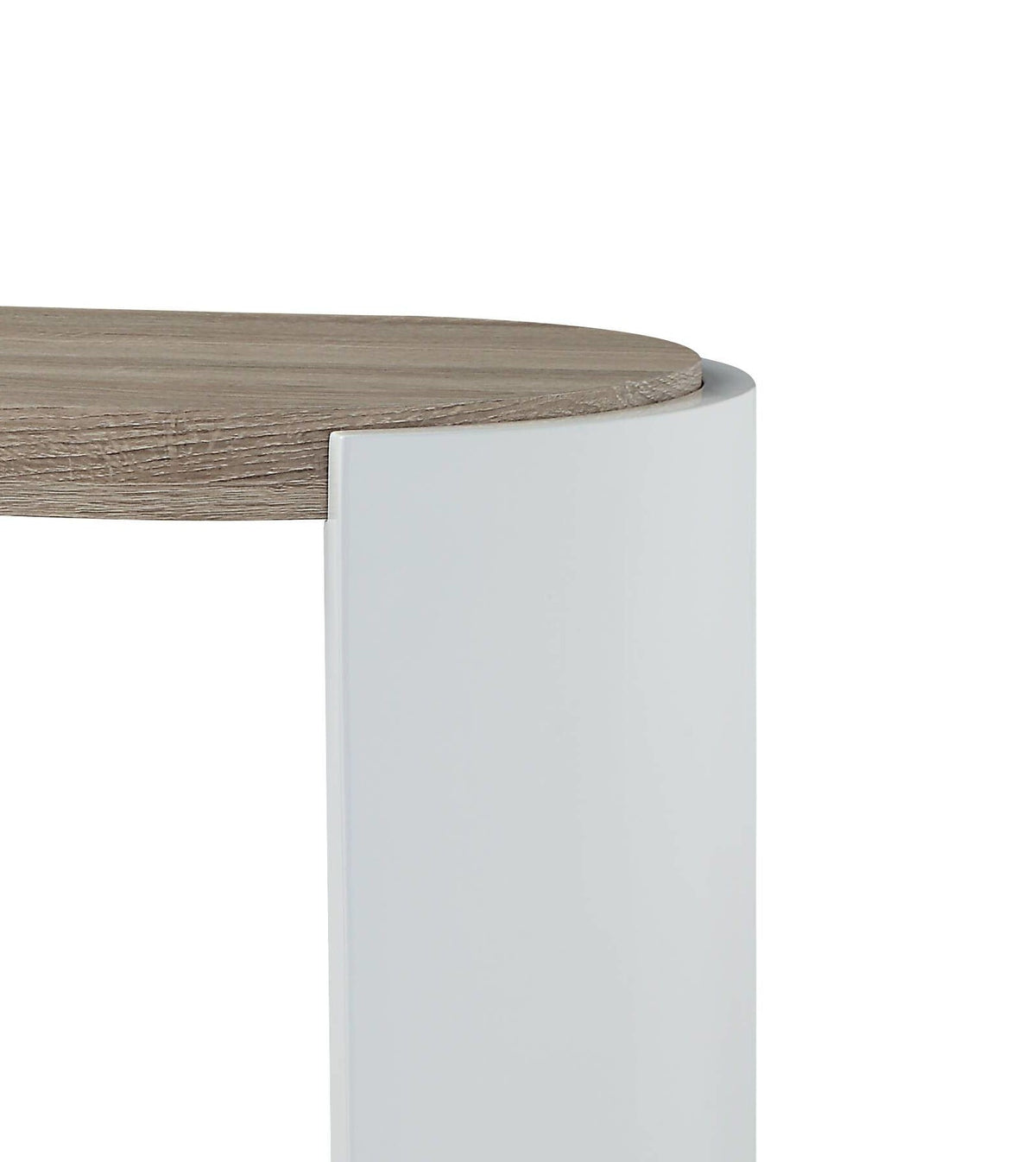 Zoma High Gloss Sofa Table with Storage Shelf - Oak / White, photo 4 of 4