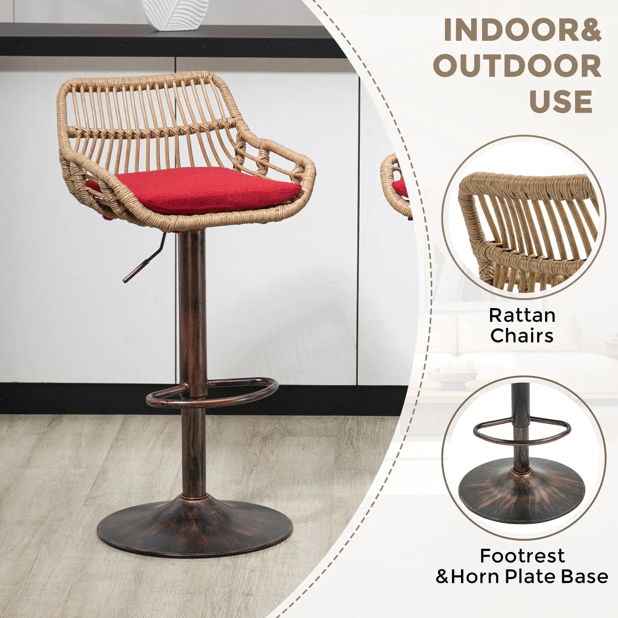 Modern Swivel Bar Stools Adjustable Counter Chairs With Footrest (Set of 2) by HouseOfZazla