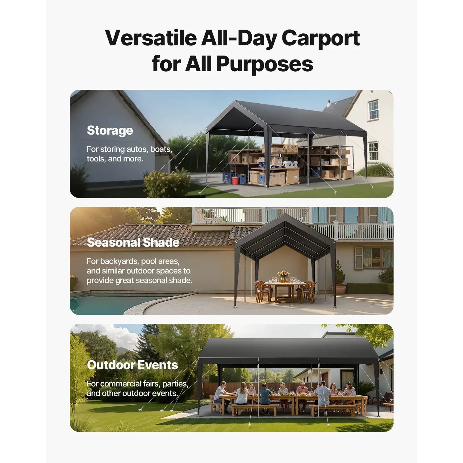 10 x 20 FT Heavy Duty Portable Car Garage Shelter Tent by HouseOfZazla