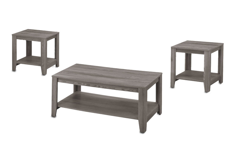 3-Piece Transitional Table Set with Storage Shelf - Dark Gray, photo 2 of 4