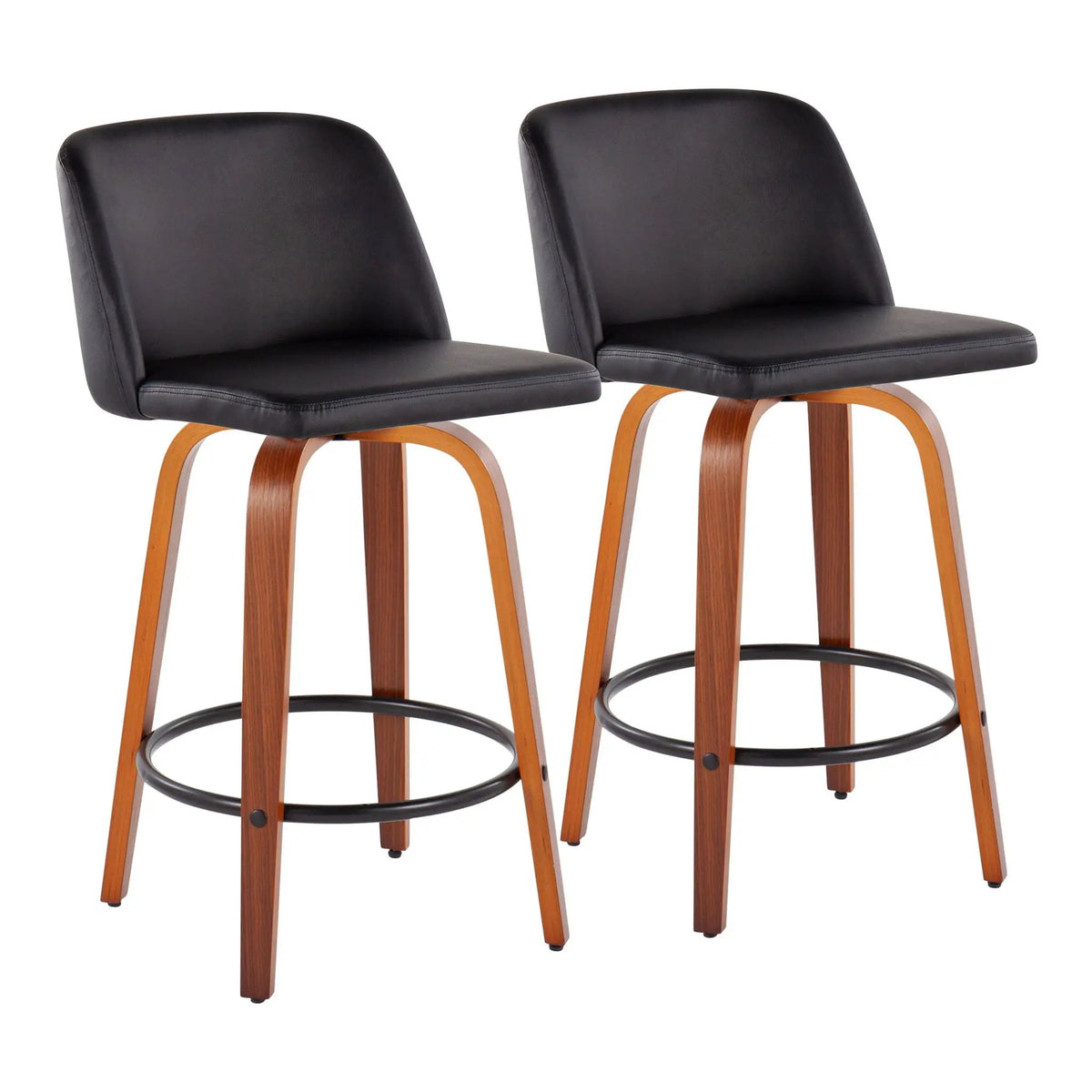 Toriano - Mid Century Modern, Counter Stool (Set of 2) by HouseOfZazla