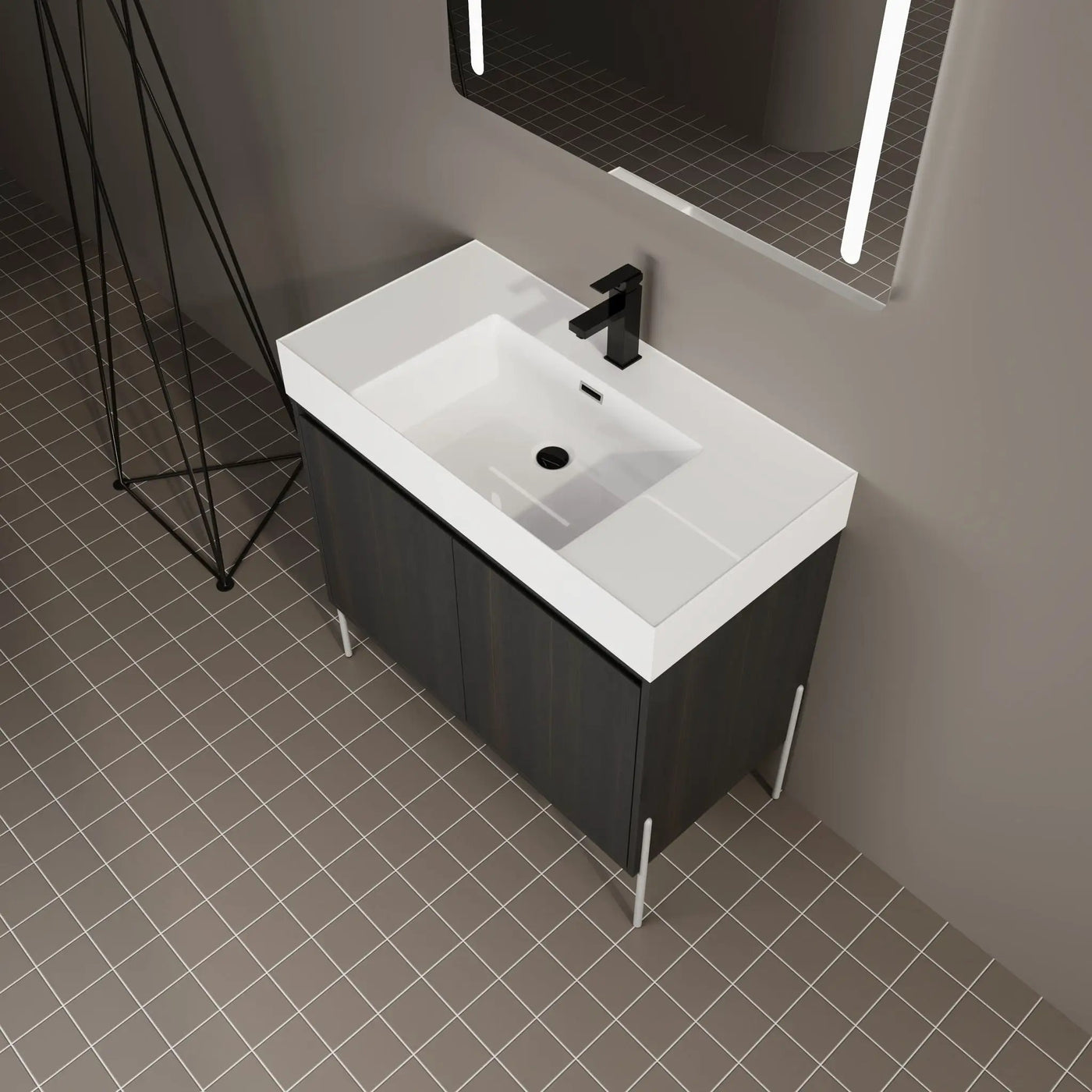 Freestanding Bathroom Vanity With Resin Sink And Storage Cabinet by HouseOfZazla