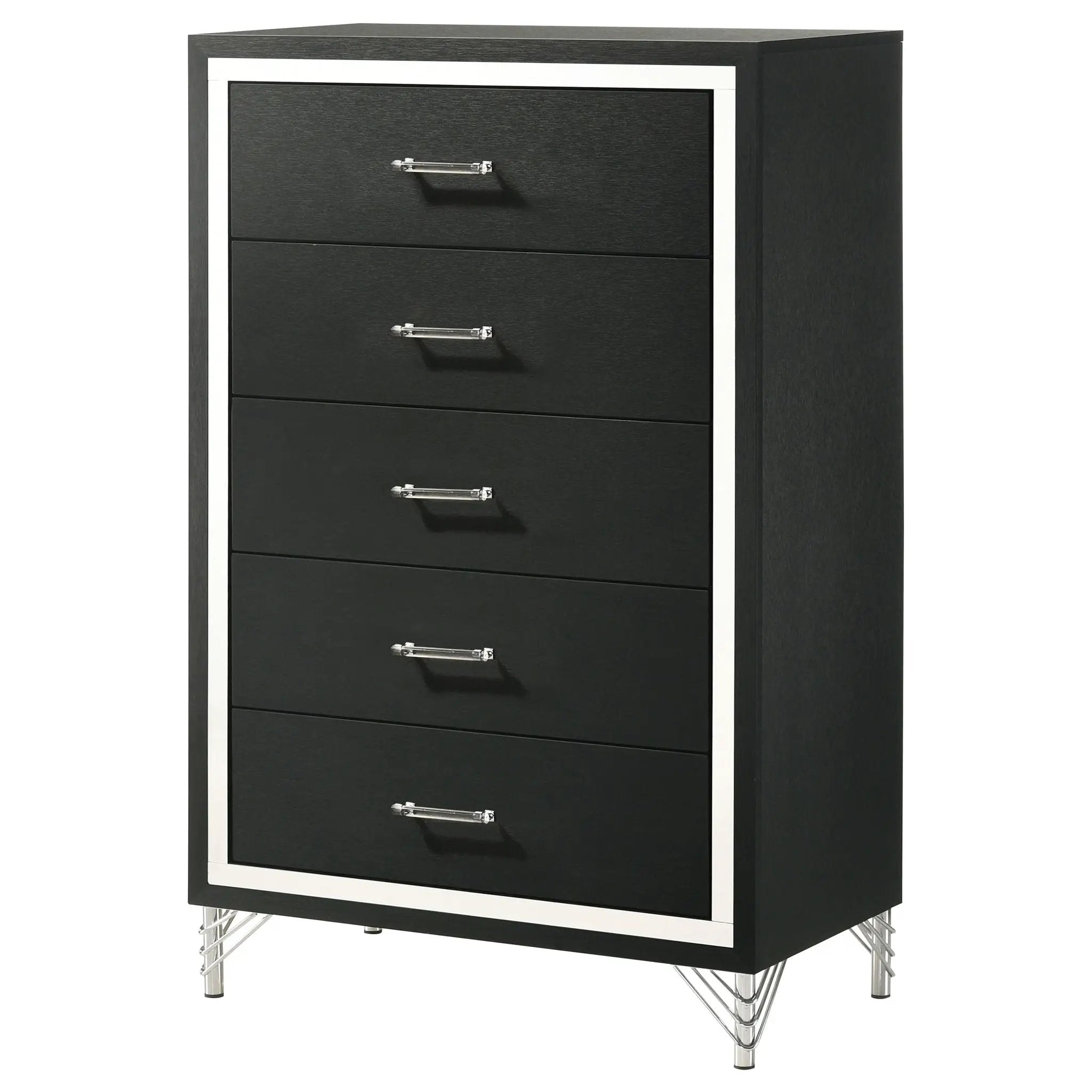 Malcolm - 5 Drawer Bedroom Chest - Black by HouseOfZazla