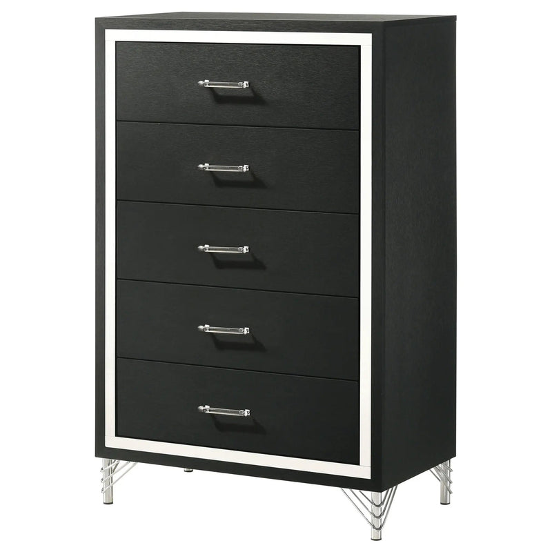 Malcolm - 5 Drawer Bedroom Chest - Black by HouseOfZazla