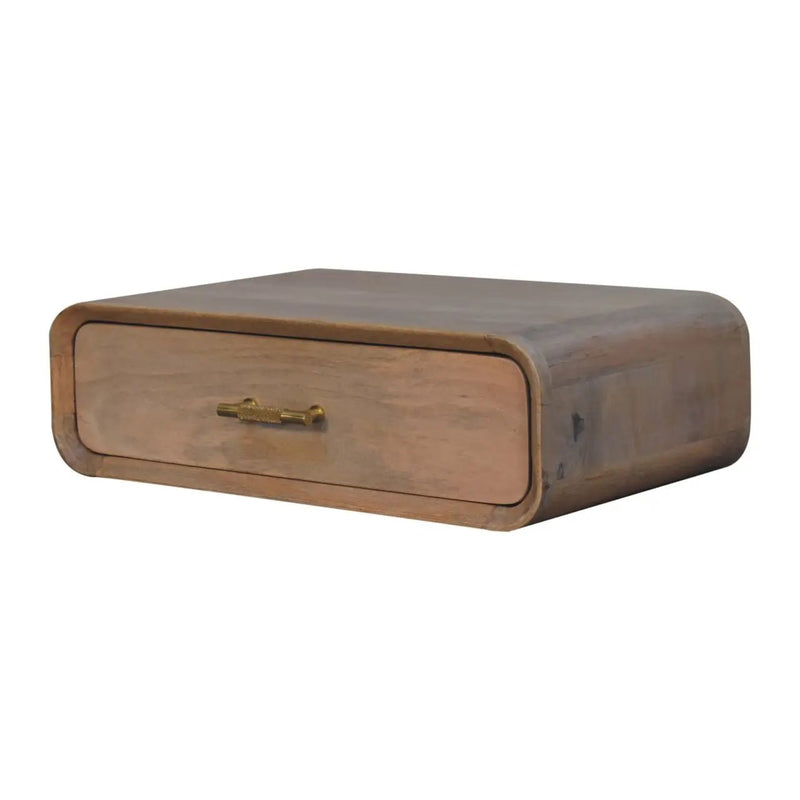 Solid Wood Sonoma T-Bar Wall-Mounted Nightstand, 1-Drawer by HouseOfZazla