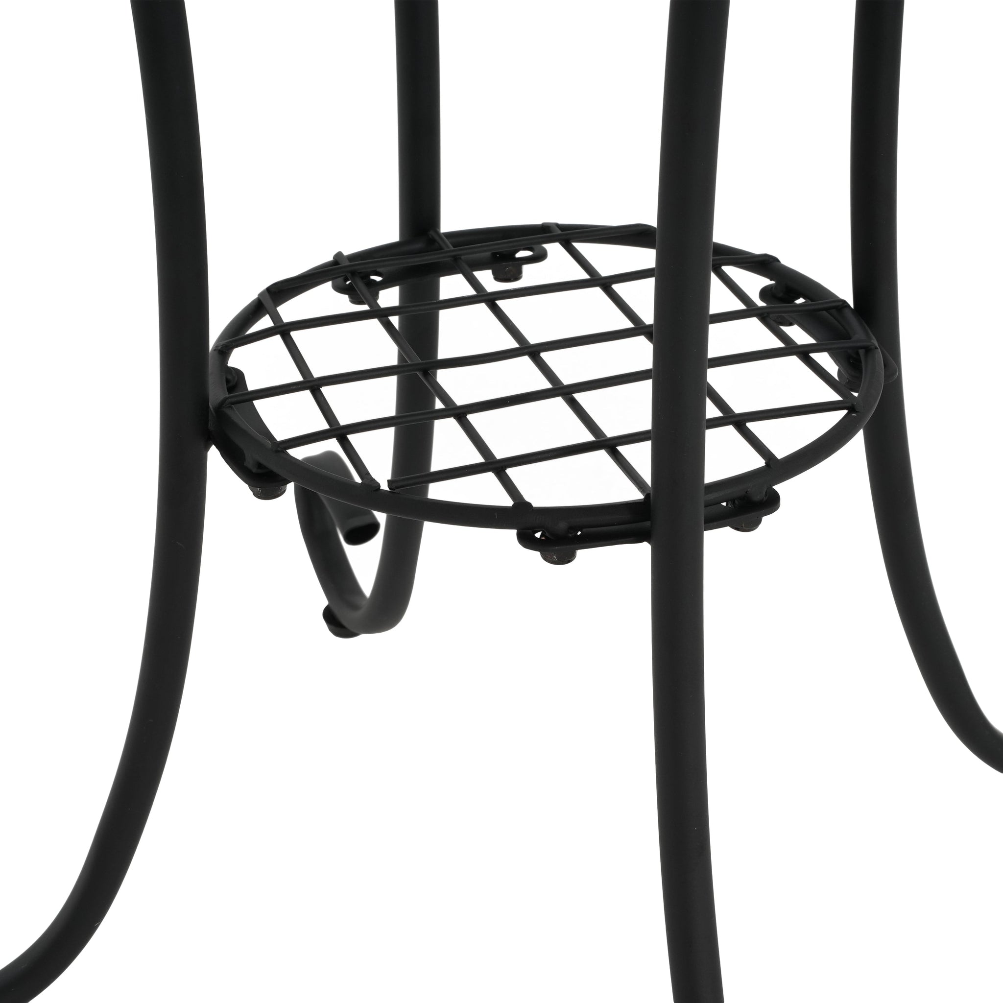 Patio Side Table with Shelf, Brown and Black by HouseOfZazla