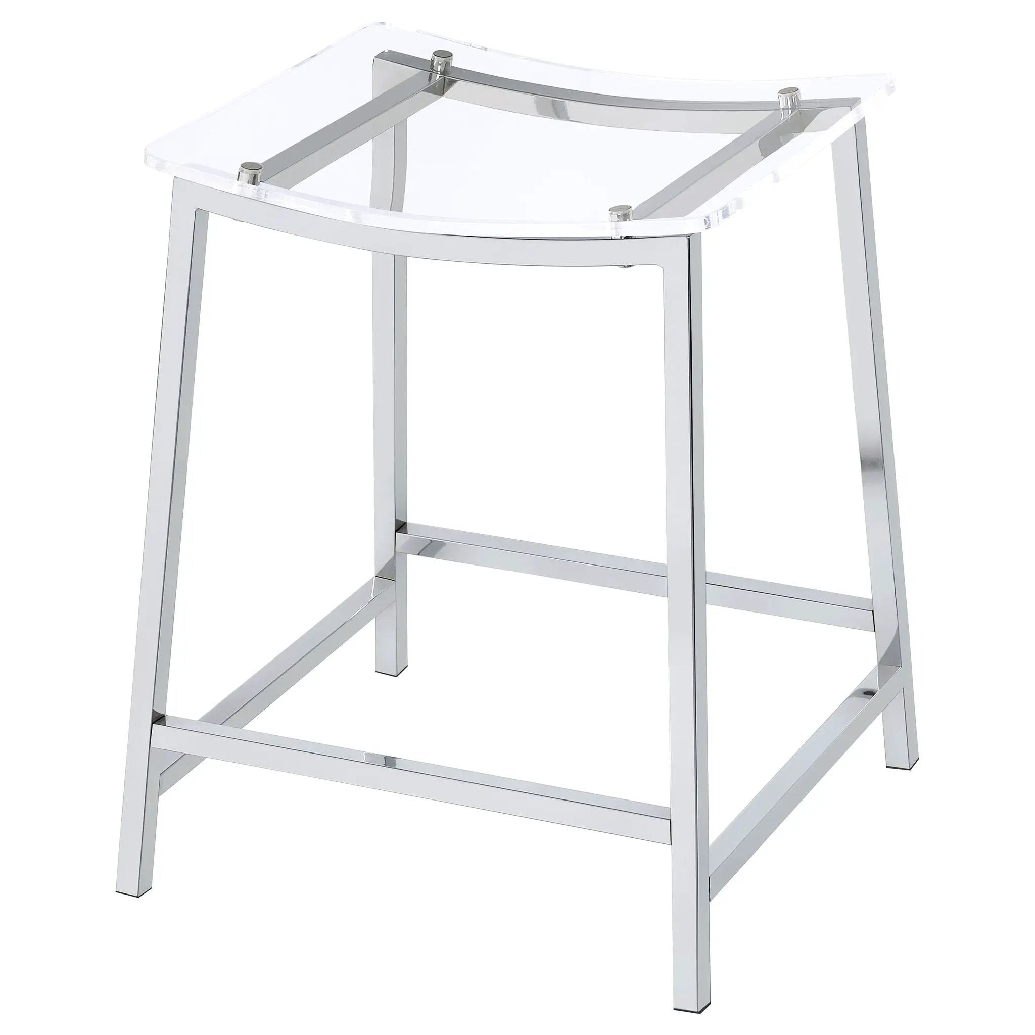 Jovani Acrylic Backless Counter Stool Chrome (Set of 2) by Unique Piece Furniture