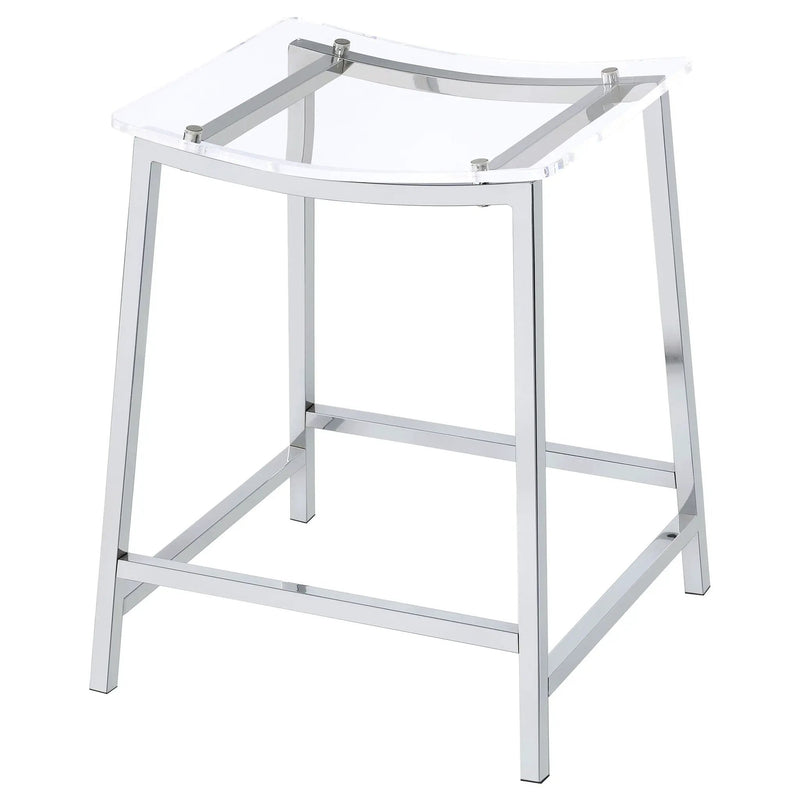 Jovani Acrylic Backless Counter Stool Chrome (Set of 2) by Unique Piece Furniture