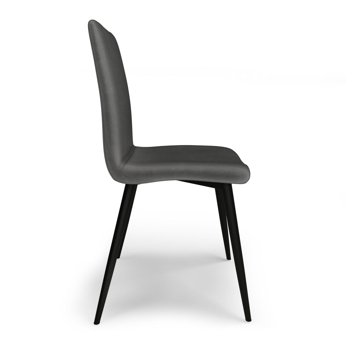 Upholstered Dining Chair Set with Curved Seat - Dark Gray, photo 2 of 8