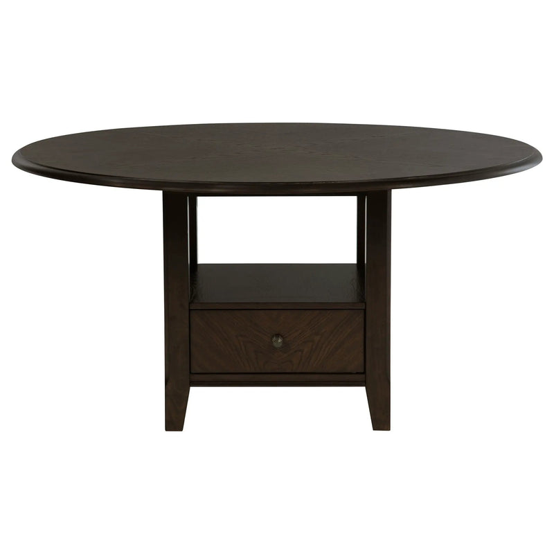 Twyla 60-inch Round Dining Table with Drawer Dark Cocoa by Unique Piece Furniture