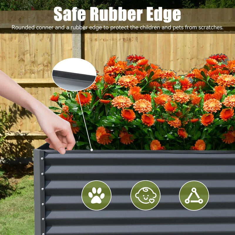 8x4x2 Ft Galvanized Raised Garden Bed by HouseOfZazla