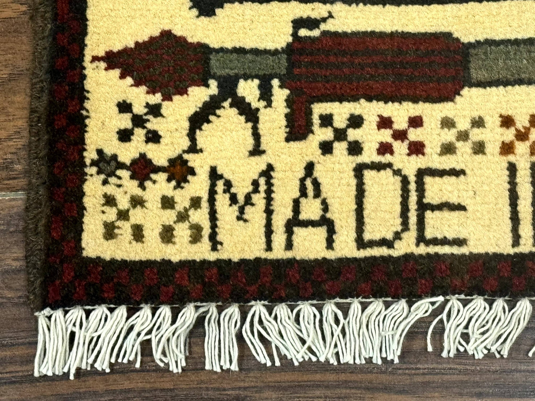 Afghan War Rug, Helicopters Tanks Guns, Handmade, Wool, 2x3 by Jewel Rugs