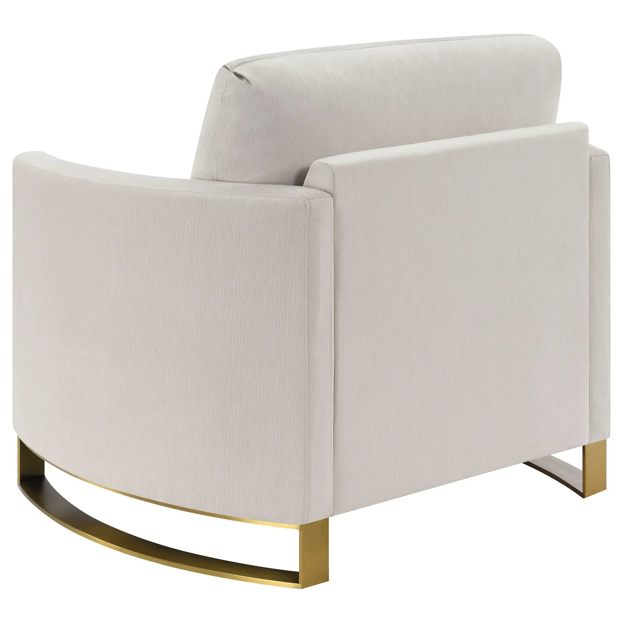 Corliss Upholstered Curved Track Arm Chair Beige by Unique Piece Furniture