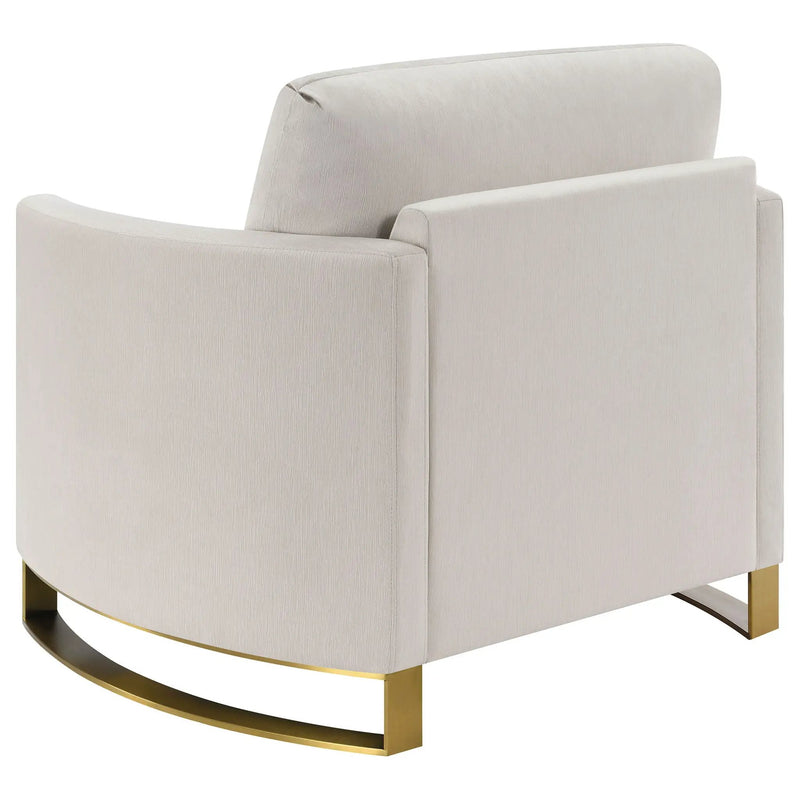 Corliss Upholstered Curved Track Arm Chair Beige by Unique Piece Furniture