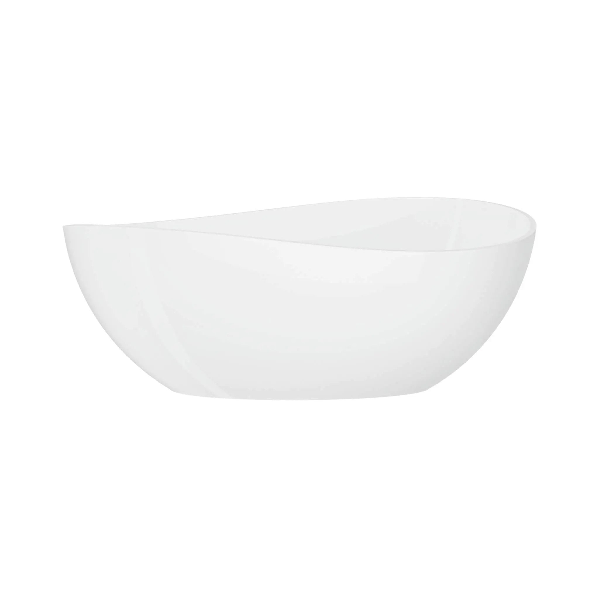 Nuvia 63-Inch Freestanding Glossy White Stone Resin Bathtub With Overflow And Drain (SAK42613) by SAKSBY WHOLESALE