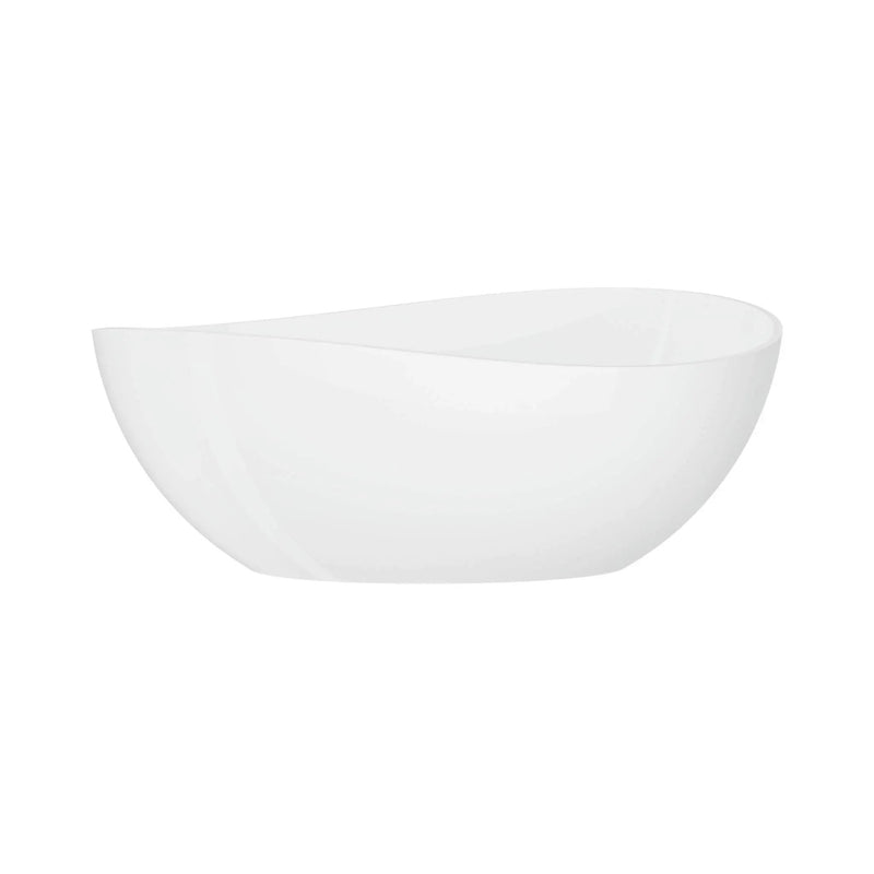 Nuvia 63-Inch Freestanding Glossy White Stone Resin Bathtub With Overflow And Drain (SAK42613) by SAKSBY WHOLESALE
