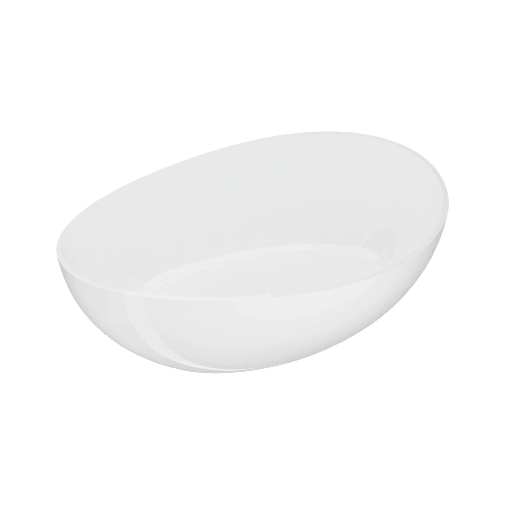 Nuvia 63-Inch Freestanding Glossy White Stone Resin Bathtub With Overflow And Drain (SAK42613) by SAKSBY WHOLESALE