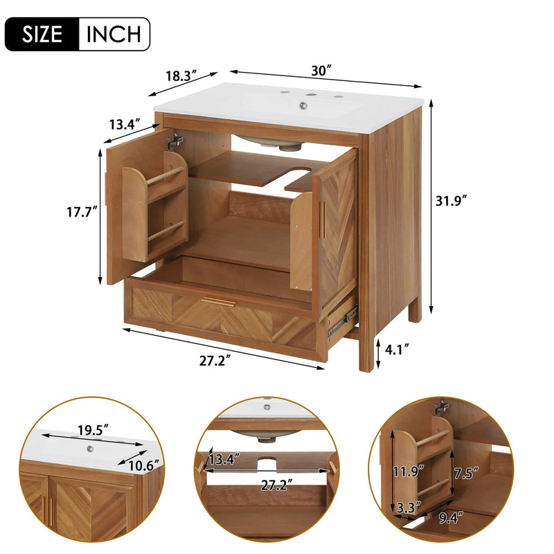 30 Inch Freestanding Farmhouse Bathroom Vanity by HouseOfZazla