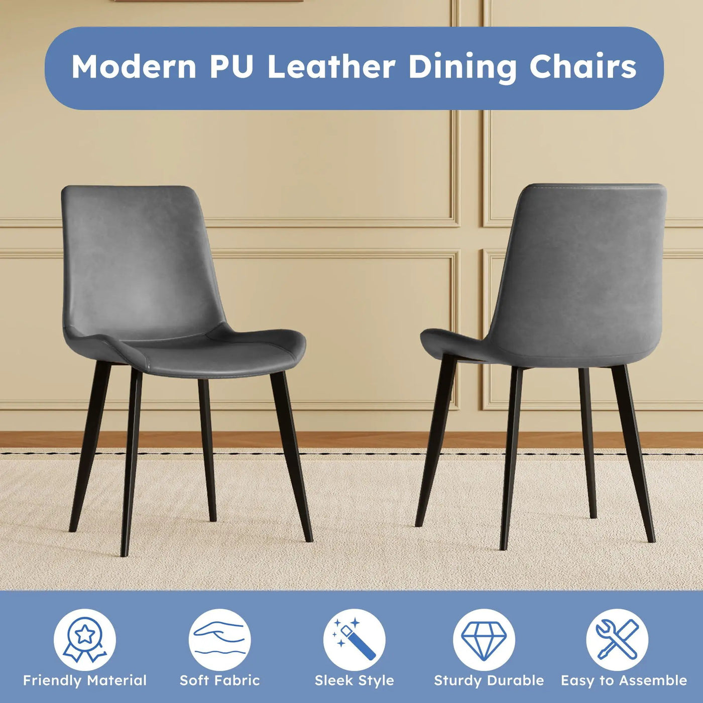 Modern Dining Chairs Ergonomic Design For Kitchen (Set of 4) by HouseOfZazla