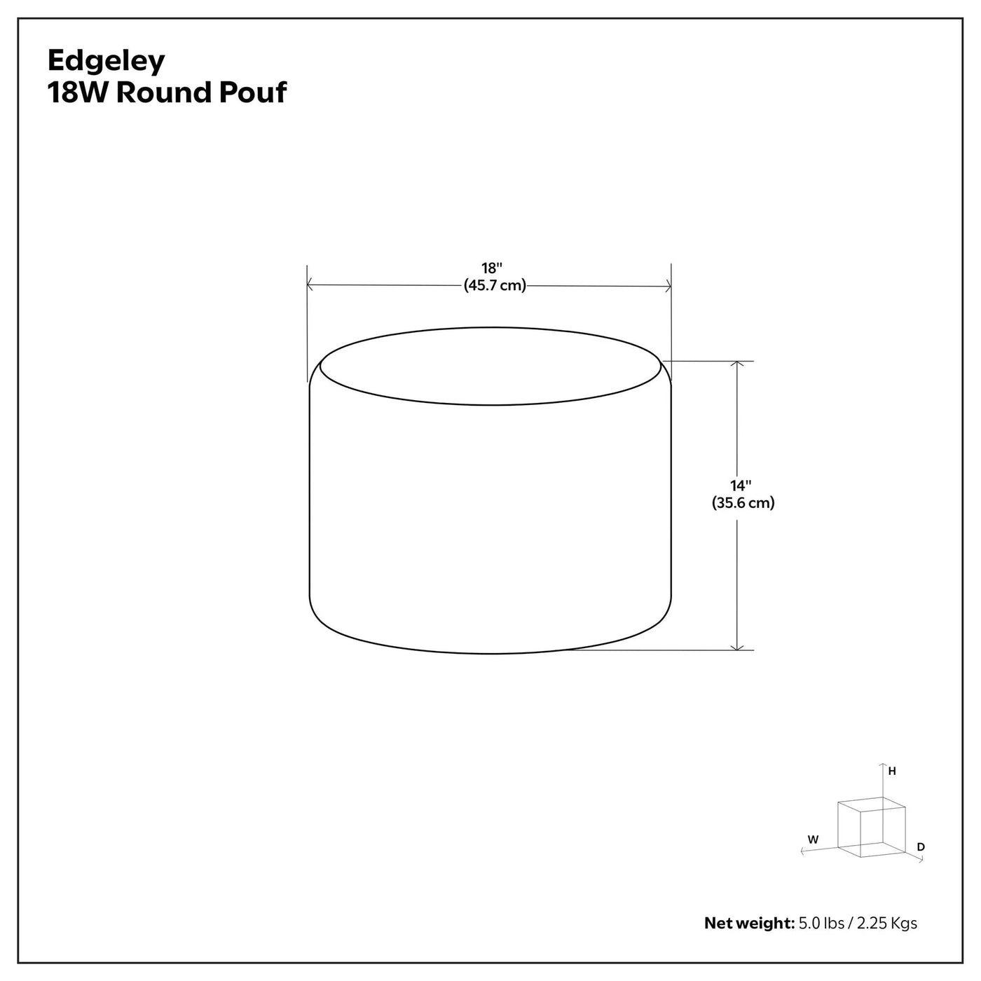 Edgeley - Handcrafted Round Pouf by HouseOfZazla