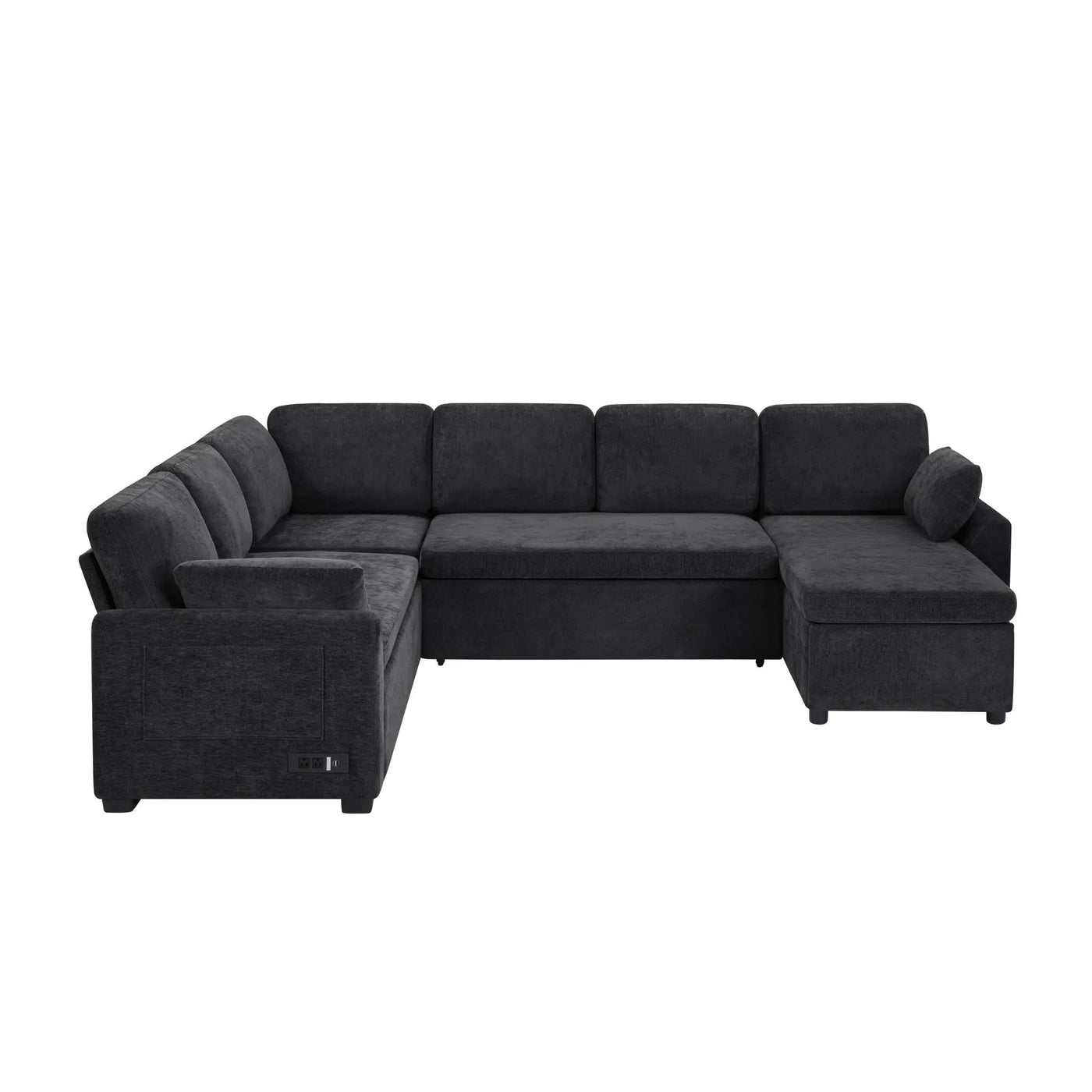 Convertible U-Shaped Sectional Sofa Bed With Reversible Chaise by HouseOfZazla