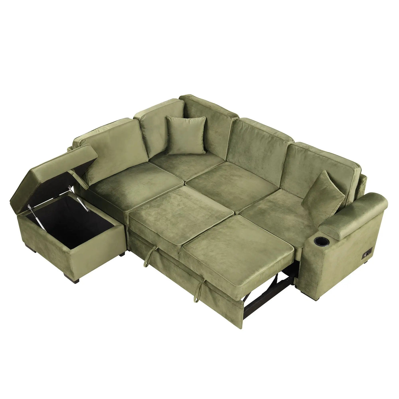 Sleeper Sofa Bed, 2 In 1 Pull Out Sofa Bed L Shape Couch With Storage Ottoman For Living Room, Bedroom Couch And Small Apartment by HouseOfZazla