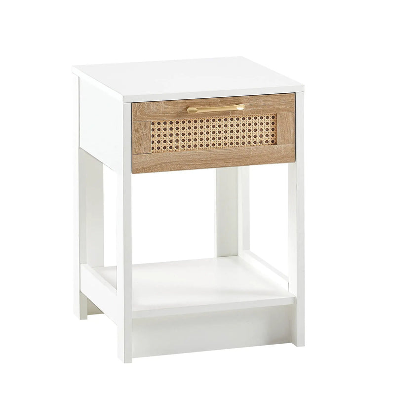 15.75" Rattan End Table With Drawer, Modern Nightstand, Side Table For Living Room, Bedroom by HouseOfZazla