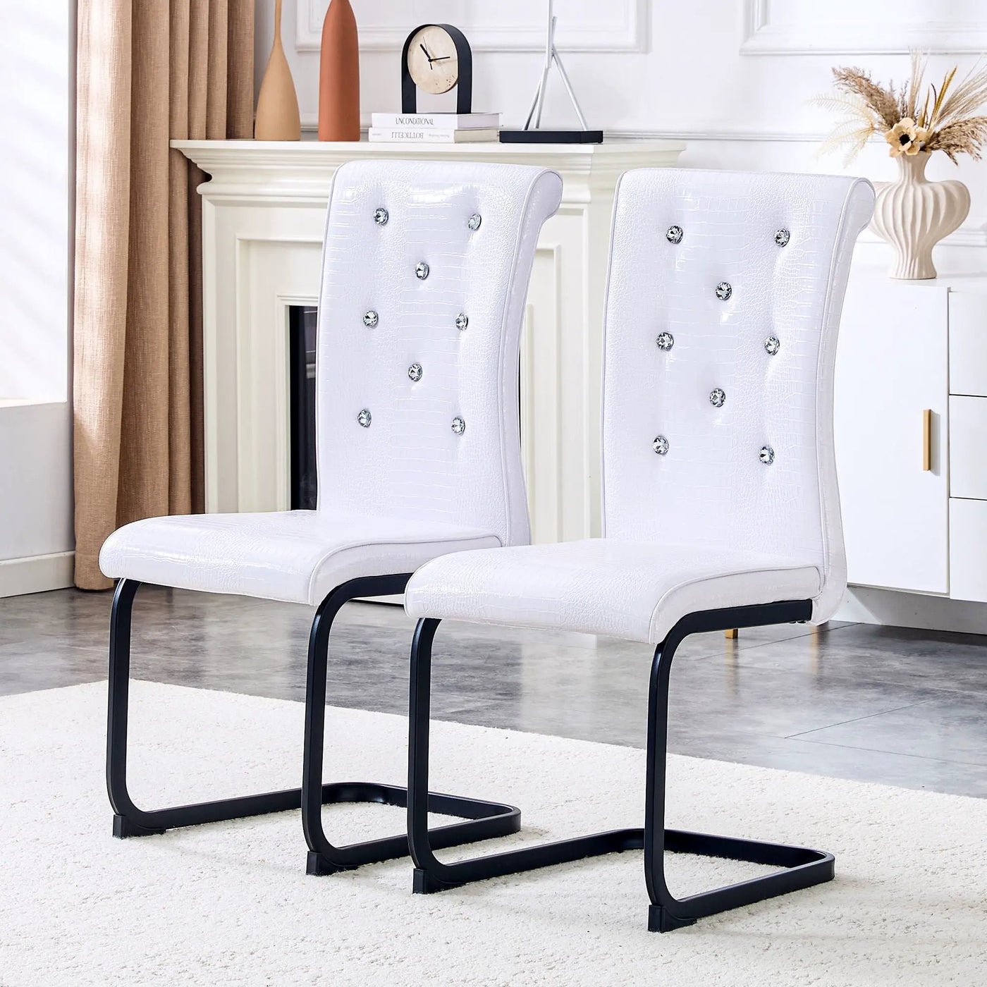 Alligator Skin Upholstered Dining Chairs by HouseOfZazla