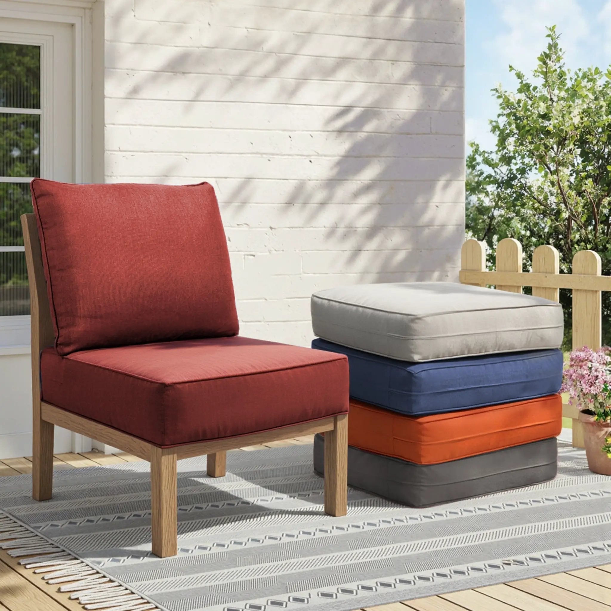 6" Thicker Outdoor Chair Cushion Set - Waterproof & Comfortable by HouseOfZazla