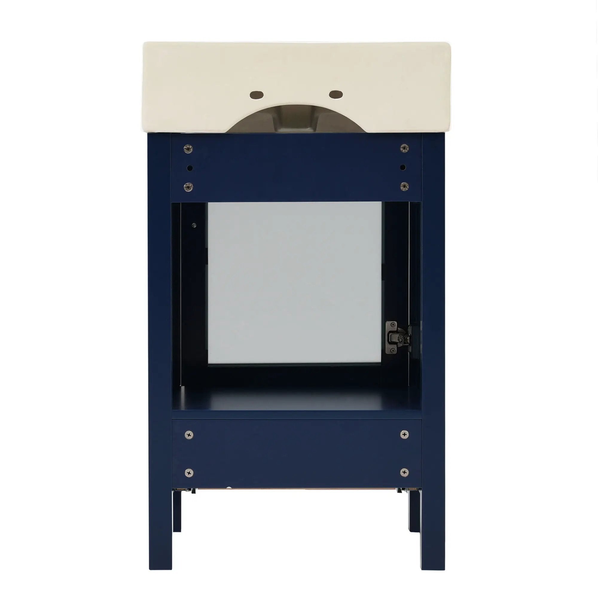 Bathroom Vanity With Ceramic Sink And Ample Storage, Ideal For Small Bathrooms by HouseOfZazla