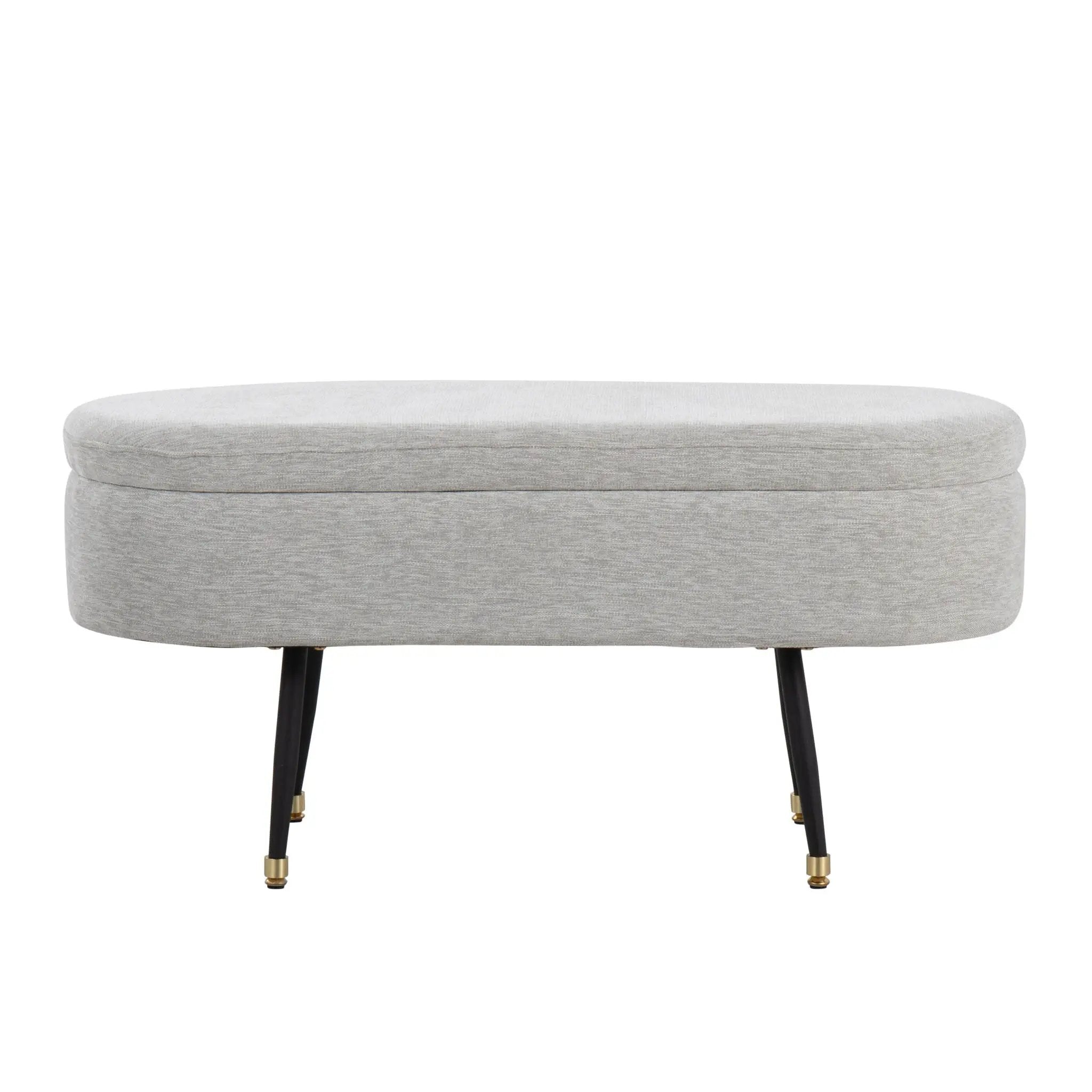 Harvey - Contemporary Storage Bench - Black / Light Gray by HouseOfZazla