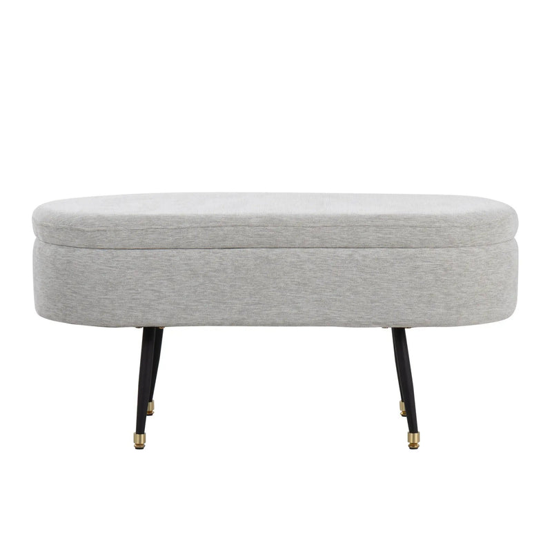 Harvey - Contemporary Storage Bench - Black / Light Gray by HouseOfZazla