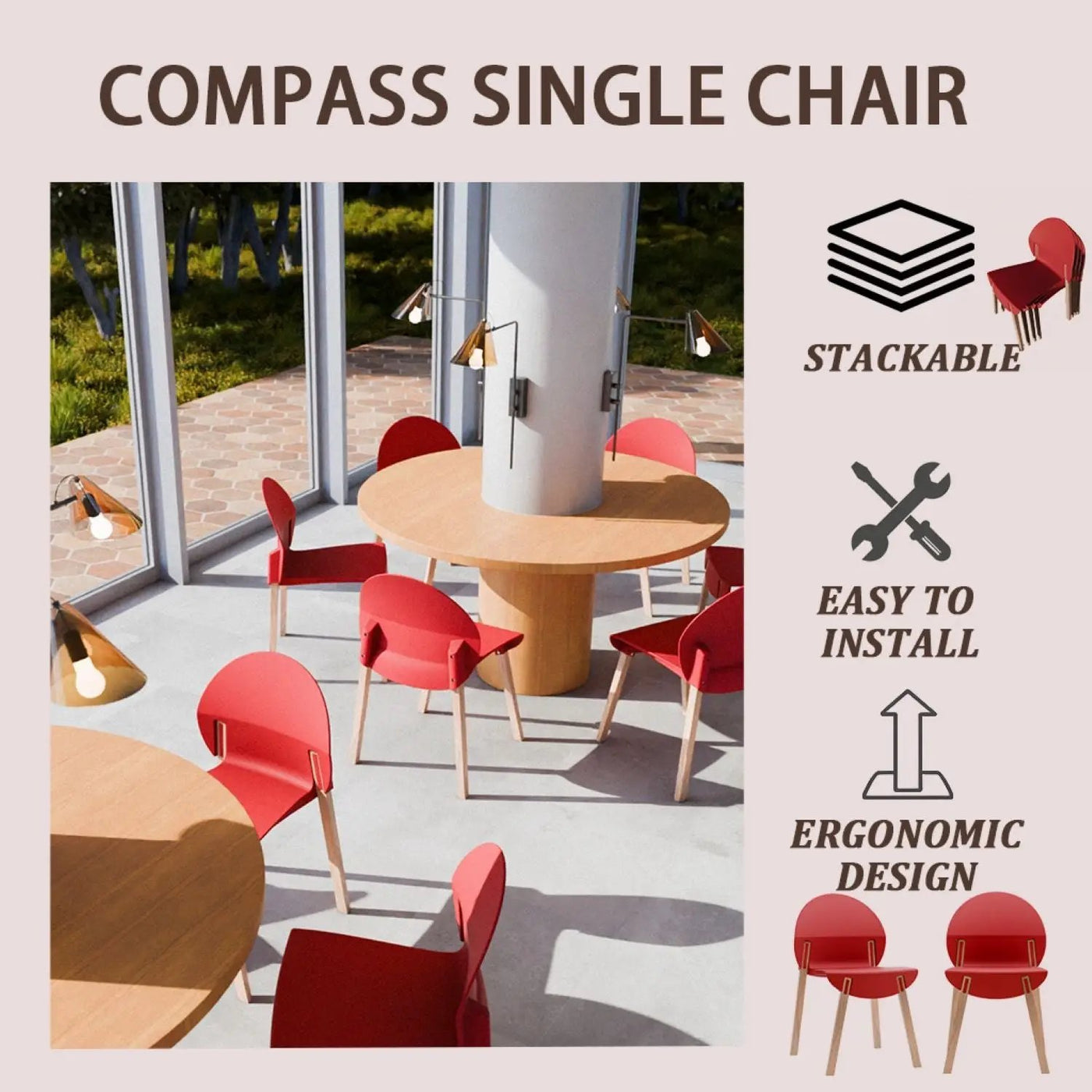 4 Piece Set Of Single Chairs, Traditional Elements With Round Table by HouseOfZazla