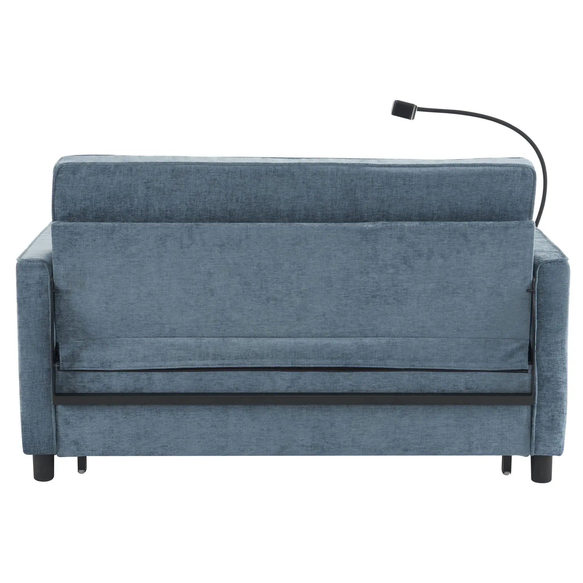 Pull-Out Sleeper Sofa With Reversible Backrest Cushion, Side Pockets, 2 USB Ports And A Phone Holder For Living Room by HouseOfZazla