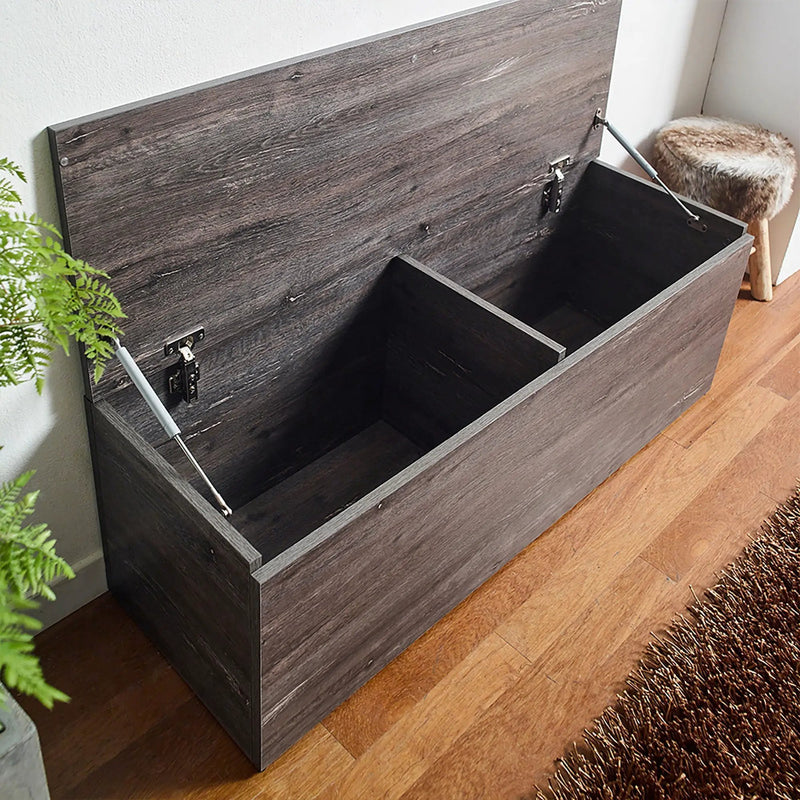 Dean - Storage Bench With Extra Storage - Rustic Gray by HouseOfZazla