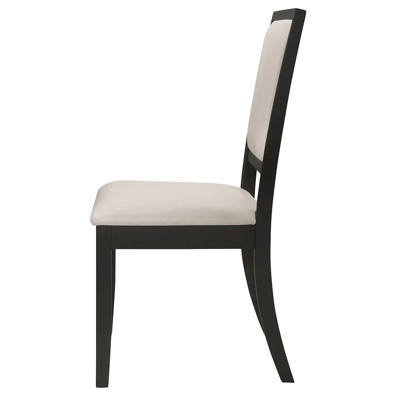 Louise Upholstered Wood Dining Side Chair Black (Set of 2) by Unique Piece Furniture