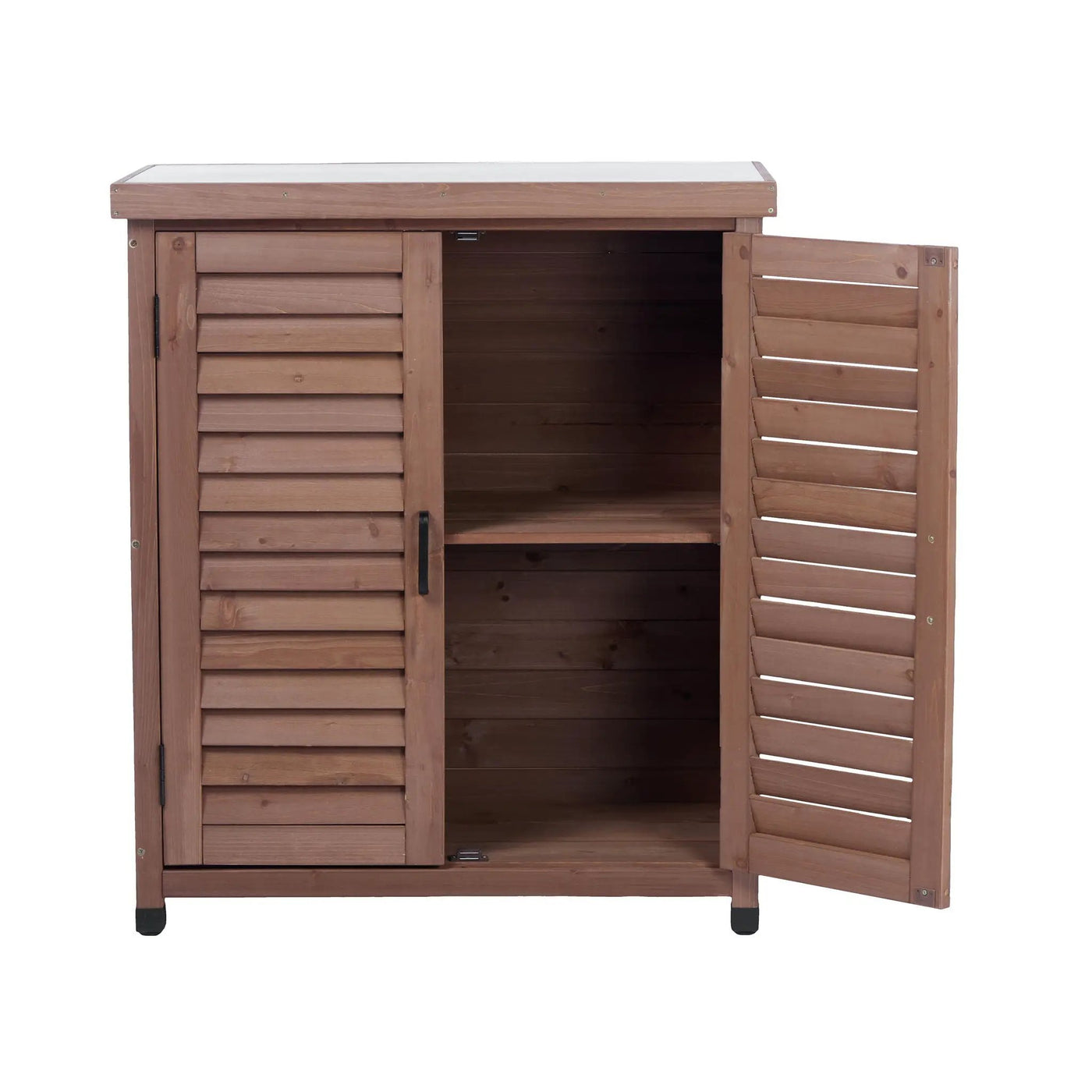 Potting Bench With Storage Cabinet And Metal Table Top For Outdoor by HouseOfZazla