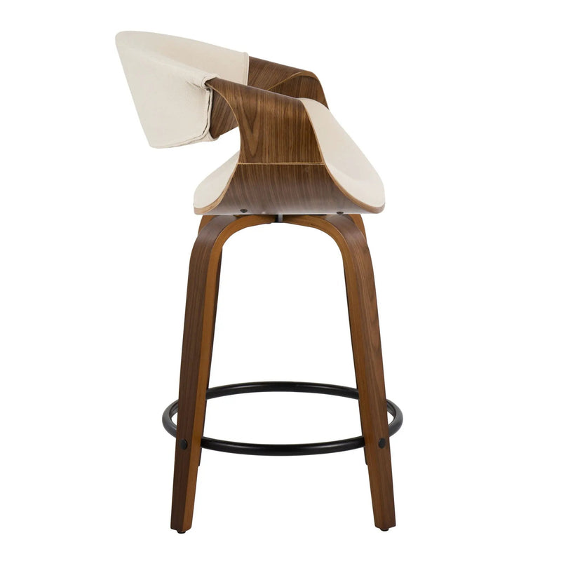 Curvini Mid - Century Modern Fixed Height Counter Stool With Swivel (Set of 2) by HouseOfZazla