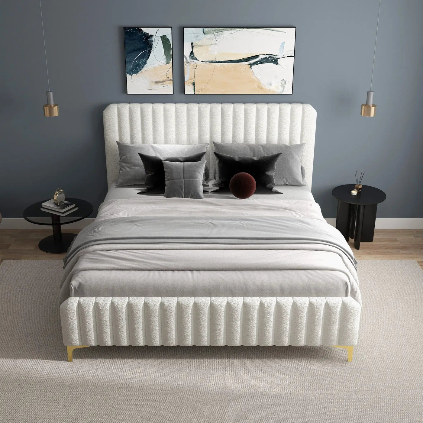 Valery - Upholstered Platform Bed by HouseOfZazla