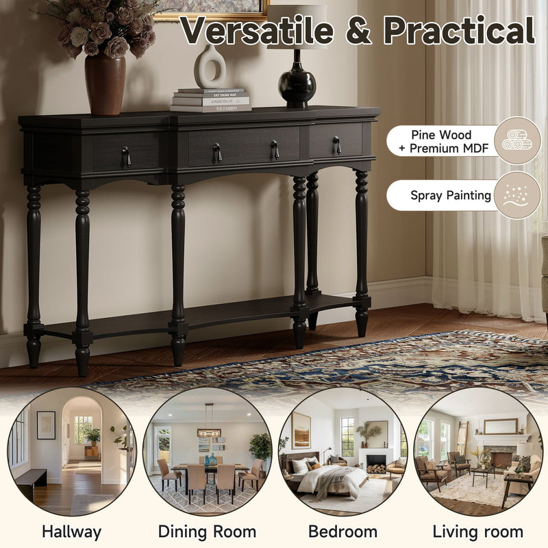 Retro Console Table With 3 Soft Close Drawers by HouseOfZazla