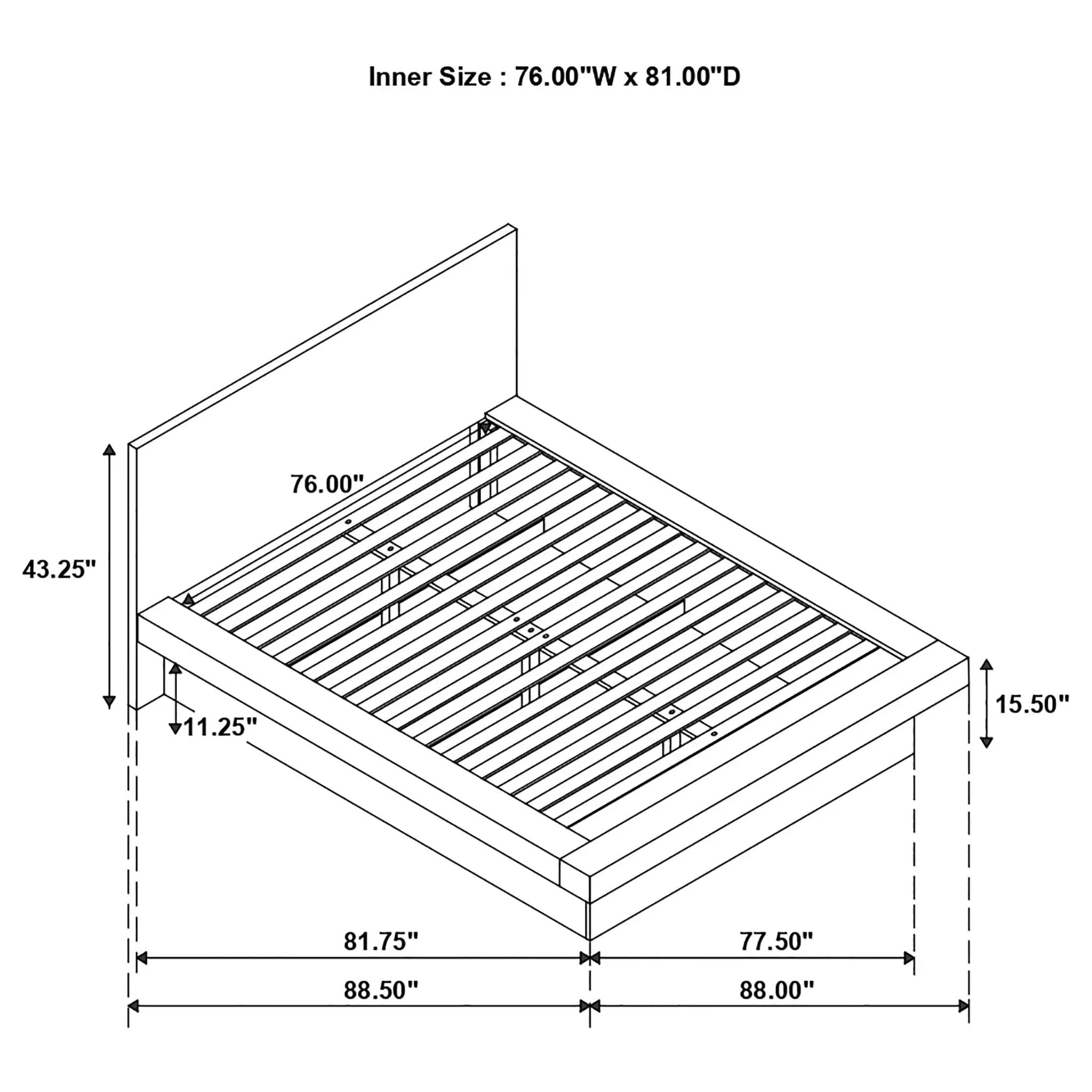 Jessica Wood Eastern King LED Panel Bed Snow White by Unique Piece Furniture