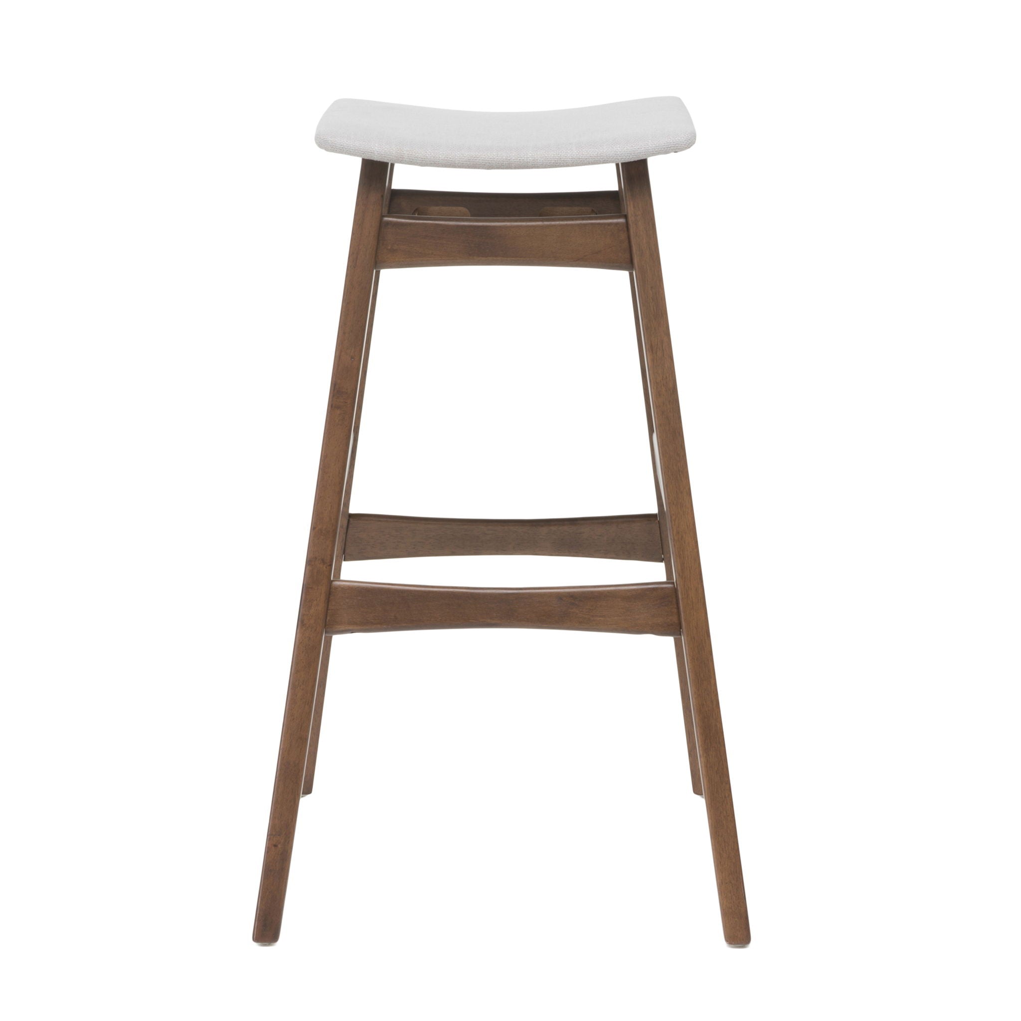 Mid Century Modern Bar Stool Set With Upholstered Seating by HouseOfZazla